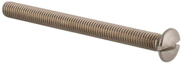 Value Collection - M5x0.80 Metric Coarse, 60mm OAL Slotted Drive Machine Screw - Oval Head, Grade 18-8 & A2 Stainless Steel, Uncoated, Without Washer - Eagle Tool & Supply