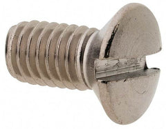 Value Collection - M6x1.00 Metric Coarse, 12mm OAL Slotted Drive Machine Screw - Oval Head, Grade 18-8 & A2 Stainless Steel, Uncoated, Without Washer - Eagle Tool & Supply