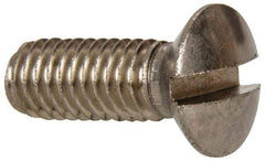 Value Collection - M6x1.00 Metric Coarse, 16mm OAL Slotted Drive Machine Screw - Oval Head, Grade 18-8 & A2 Stainless Steel, Uncoated, Without Washer - Eagle Tool & Supply