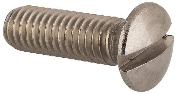 Value Collection - M6x1.00 Metric Coarse, 20mm OAL Slotted Drive Machine Screw - Oval Head, Grade 18-8 & A2 Stainless Steel, Uncoated, Without Washer - Eagle Tool & Supply