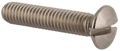 Value Collection - M6x1.00 Metric Coarse, 30mm OAL Slotted Drive Machine Screw - Oval Head, Grade 18-8 & A2 Stainless Steel, Uncoated, Without Washer - Eagle Tool & Supply