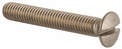 Value Collection - M6x1.00 Metric Coarse, 40mm OAL Slotted Drive Machine Screw - Oval Head, Grade 18-8 & A2 Stainless Steel, Uncoated, Without Washer - Eagle Tool & Supply