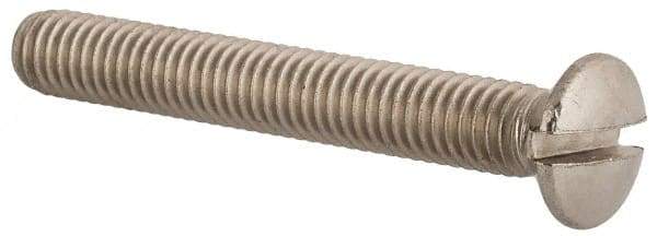 Value Collection - M6x1.00 Metric Coarse, 45mm OAL Slotted Drive Machine Screw - Oval Head, Grade 18-8 & A2 Stainless Steel, Uncoated, Without Washer - Eagle Tool & Supply
