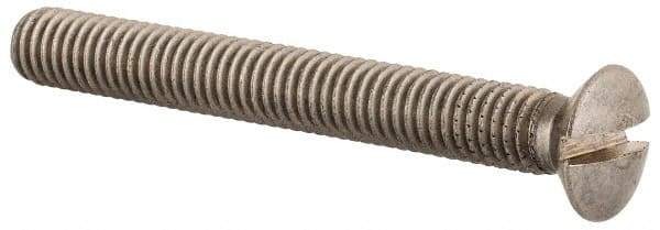 Value Collection - M6x1.00 Metric Coarse, 50mm OAL Slotted Drive Machine Screw - Oval Head, Grade 18-8 & A2 Stainless Steel, Uncoated, Without Washer - Eagle Tool & Supply