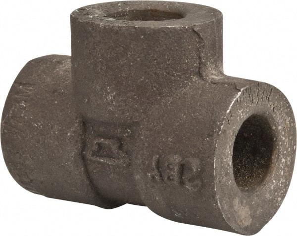 Made in USA - Size 1/4", Class 3,000, Forged Carbon Steel Black Pipe Tee - 3,000 psi, Socket Weld End Connection - Eagle Tool & Supply