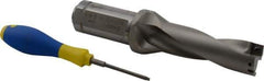 Iscar - 4.13" Max Drill Depth, 3xD, 1-3/8" Diam, Indexable Insert Drill - 2 Inserts, 1-1/2" Shank Diam, Straight Shank - Eagle Tool & Supply