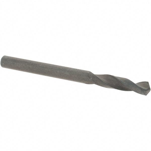Guhring - 4.45mm 118° Spiral Flute High Speed Steel Screw Machine Drill Bit - Oxide Finish, Right Hand Cut, 24mm Flute Length, 58mm OAL, Standard Point, Straight Shank - Eagle Tool & Supply