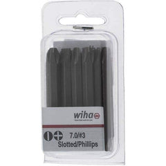 Wiha - 1/4" Drive, #3 Reversible Phillips/Slotted Screwdriver Bit - 2-3/8" OAL - Eagle Tool & Supply