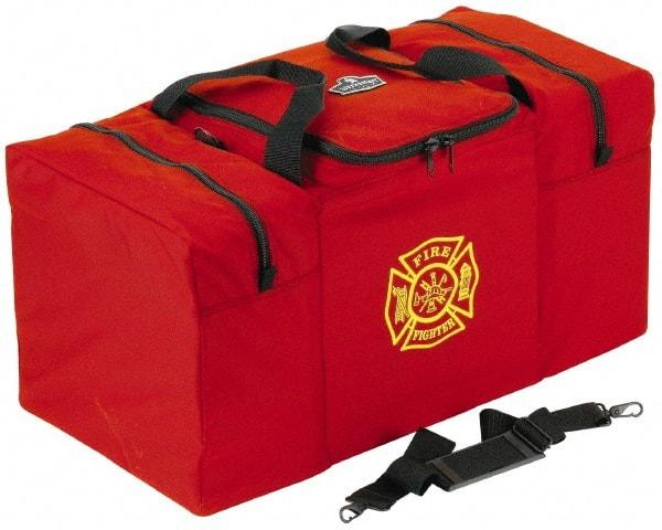 Ergodyne - 2 Pocket, 6750 Cubic Inch, 1000D Nylon Empty Gear Bag - 14 Inch Wide x 15 Inch Deep x 15 Inch High, Red, Fire and Rescue Logo, Model No. 5060 - Eagle Tool & Supply