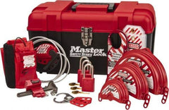 Master Lock - 12 Piece Valve Lockout Kit - 1-1/2 Inch Vertical Shackle Clearance, 1/4 Inch Shackle Diameter, Keyed Alike Comes in Tool Box - Eagle Tool & Supply
