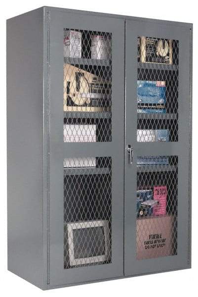 Durham - 3 Shelf Visible Storage Cabinet - Steel, 36" Wide x 24" Deep x 84" High, Gray - Eagle Tool & Supply