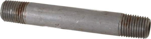 Value Collection - Schedule 80, 1/4" Diam x 3-1/2" Long Black Pipe Nipple - Threaded - Eagle Tool & Supply