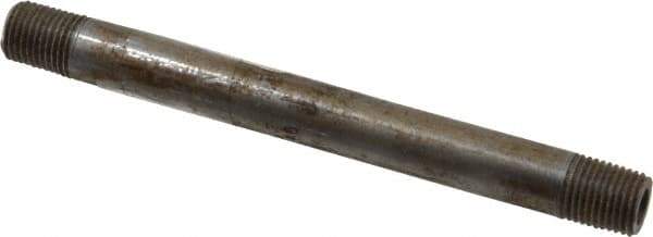 Value Collection - Schedule 80, 1/4" Diam x 5-1/2" Long Black Pipe Nipple - Threaded - Eagle Tool & Supply