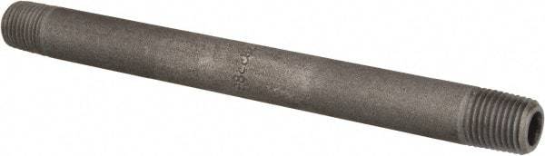 Value Collection - Schedule 80, 1/4" Diam x 6" Long Black Pipe Nipple - Threaded - Eagle Tool & Supply