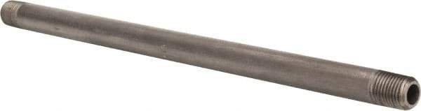 Value Collection - Schedule 80, 1/4" Diam x 10" Long Black Pipe Nipple - Threaded - Eagle Tool & Supply