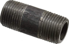 Value Collection - Schedule 80, 3/8" Diam x 1-1/2" Long Black Pipe Nipple - Threaded - Eagle Tool & Supply