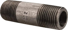 Value Collection - Schedule 80, 3/8" Diam x 2" Long Black Pipe Nipple - Threaded - Eagle Tool & Supply