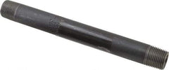 Value Collection - Schedule 80, 3/8" Diam x 6" Long Black Pipe Nipple - Threaded - Eagle Tool & Supply