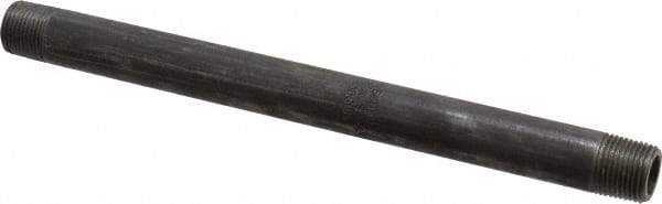 Value Collection - Schedule 80, 3/8" Diam x 8" Long Black Pipe Nipple - Threaded - Eagle Tool & Supply