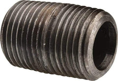 Value Collection - Schedule 80, 1/2" Diam Black Pipe Nipple - Threaded - Eagle Tool & Supply