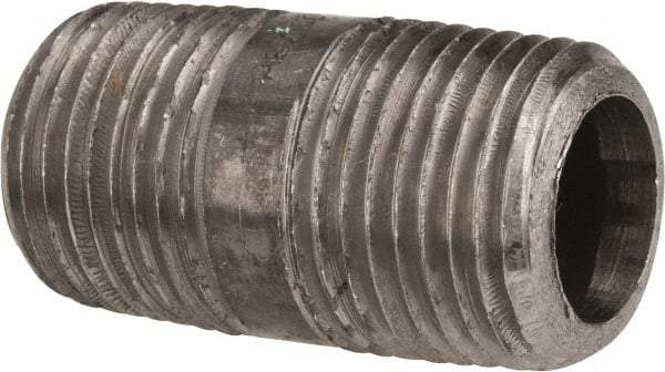 Value Collection - Schedule 80, 1/2" Diam x 1-1/2" Long Black Pipe Nipple - Threaded - Eagle Tool & Supply