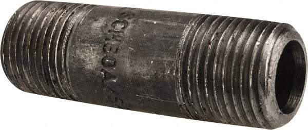 Value Collection - Schedule 80, 1/2" Diam x 2-1/2" Long Black Pipe Nipple - Threaded - Eagle Tool & Supply