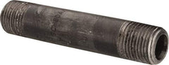 Value Collection - Schedule 80, 1/2" Diam x 4" Long Black Pipe Nipple - Threaded - Eagle Tool & Supply