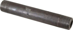 Value Collection - Schedule 80, 1/2" Diam x 5" Long Black Pipe Nipple - Threaded - Eagle Tool & Supply