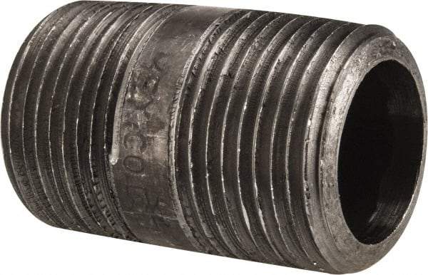 Value Collection - Schedule 80, 3/4" Diam x 1-1/2" Long Black Pipe Nipple - Threaded - Eagle Tool & Supply