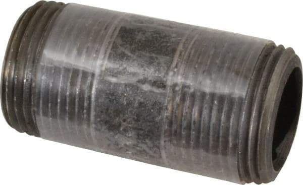 Value Collection - Schedule 80, 1" Diam x 2-1/2" Long Black Pipe Nipple - Threaded - Eagle Tool & Supply