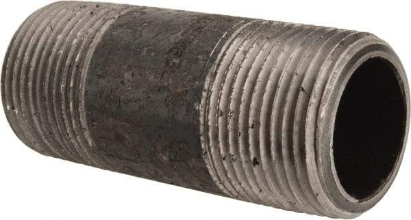 Value Collection - Schedule 80, 1" Diam x 3" Long Black Pipe Nipple - Threaded - Eagle Tool & Supply