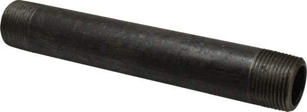 Value Collection - Schedule 80, 1" Diam x 8" Long Black Pipe Nipple - Threaded - Eagle Tool & Supply