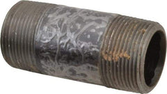 Value Collection - Schedule 80, 1-1/4" Diam x 3-1/2" Long Black Pipe Nipple - Threaded - Eagle Tool & Supply