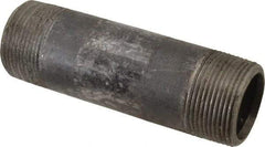 Value Collection - Schedule 80, 1-1/4" Diam x 5" Long Black Pipe Nipple - Threaded - Eagle Tool & Supply