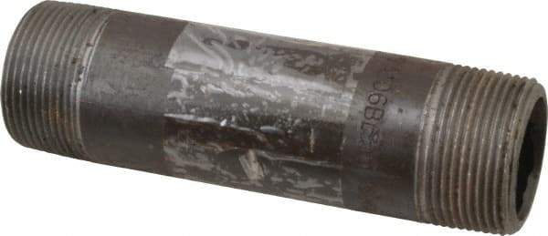 Value Collection - Schedule 80, 1-1/4" Diam x 5-1/2" Long Black Pipe Nipple - Threaded - Eagle Tool & Supply