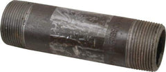 Value Collection - Schedule 80, 1-1/4" Diam x 5-1/2" Long Black Pipe Nipple - Threaded - Eagle Tool & Supply