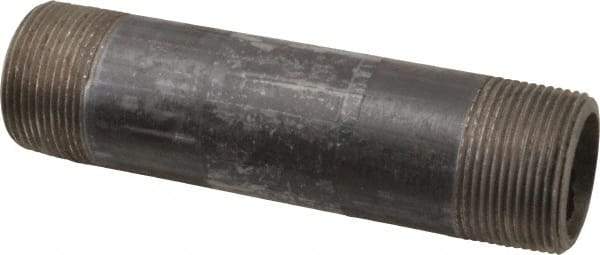 Value Collection - Schedule 80, 1-1/4" Diam x 6" Long Black Pipe Nipple - Threaded - Eagle Tool & Supply