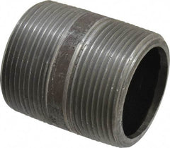 Value Collection - Schedule 80, 1-1/2" Diam x 2" Long Black Pipe Nipple - Threaded - Eagle Tool & Supply