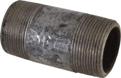 Value Collection - Schedule 80, 1-1/2" Diam x 3-1/2" Long Black Pipe Nipple - Threaded - Eagle Tool & Supply