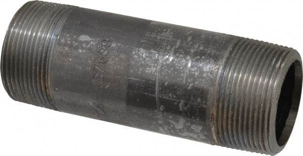 Value Collection - Schedule 80, 1-1/2" Diam x 5" Long Black Pipe Nipple - Threaded - Eagle Tool & Supply