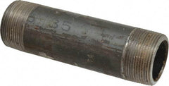 Value Collection - Schedule 80, 1-1/2" Diam x 6" Long Black Pipe Nipple - Threaded - Eagle Tool & Supply