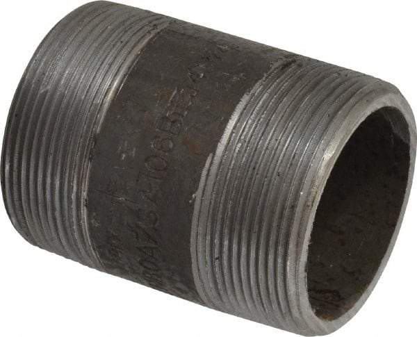 Value Collection - Schedule 80, 2" Diam x 3" Long Black Pipe Nipple - Threaded - Eagle Tool & Supply