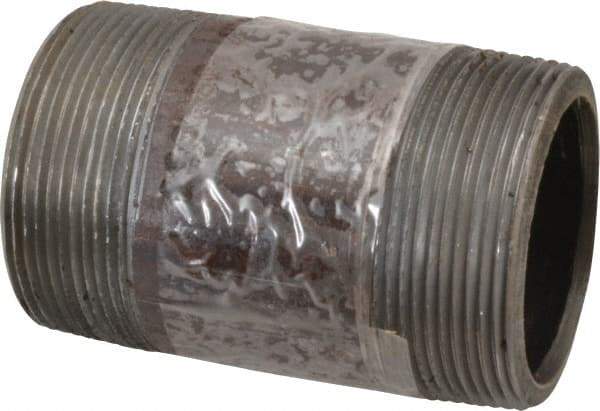 Value Collection - Schedule 80, 2" Diam x 3-1/2" Long Black Pipe Nipple - Threaded - Eagle Tool & Supply