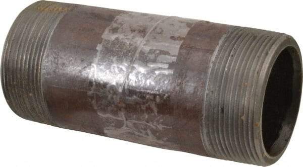 Value Collection - Schedule 80, 2" Diam x 5" Long Black Pipe Nipple - Threaded - Eagle Tool & Supply