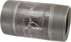 Value Collection - Schedule 80, 3" Diam x 6" Long Black Pipe Nipple - Threaded - Eagle Tool & Supply