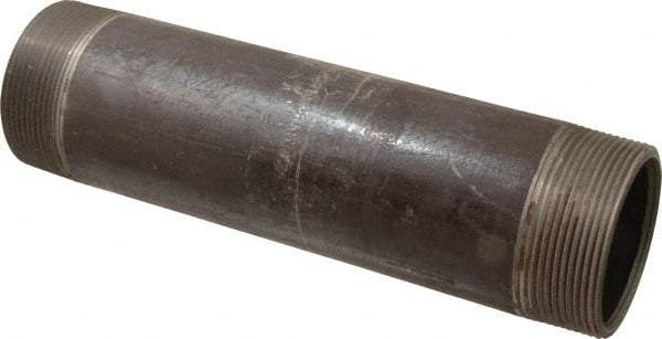 Value Collection - Schedule 80, 3" Diam x 12" Long Black Pipe Nipple - Threaded - Eagle Tool & Supply