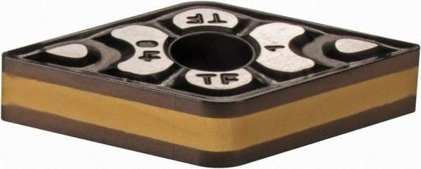 Iscar - DNMG431 TF Grade IC8250 Carbide Turning Insert - TiCN/Al2O3/TiN Finish, 55° Diamond, 1/2" Inscr Circle, 3/16" Thick, 1/64" Corner Radius - Eagle Tool & Supply