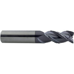 ProMax - 1" Diam, 1-3/4" LOC, 3 Flute Solid Carbide Roughing & Finishing Corner Radius End Mill - AlTiN Finish, 4" OAL, 1" Shank Diam, Weldon Shank, 40° Helix, Centercutting - Eagle Tool & Supply