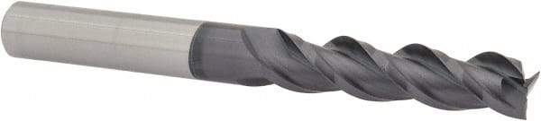 ProMax - 3/8", 1-1/2" LOC, 3/8" Shank Diam, 3-1/2" OAL, 3 Flute, Solid Carbide Square End Mill - Single End, AlTiN Finish, Spiral Flute, 40° Helix, Centercutting, Right Hand Cut, Right Hand Flute, Series 109 - Eagle Tool & Supply