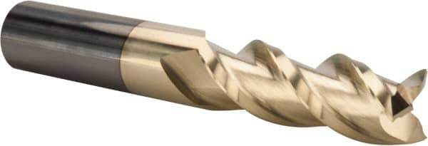 ProMax - 5/8", 1-3/4" LOC, 5/8" Shank Diam, 4" OAL, 3 Flute, Solid Carbide Square End Mill - Single End, ZrN Finish, Spiral Flute, 40° Helix, Centercutting, Right Hand Cut, Right Hand Flute, Series 109 - Eagle Tool & Supply